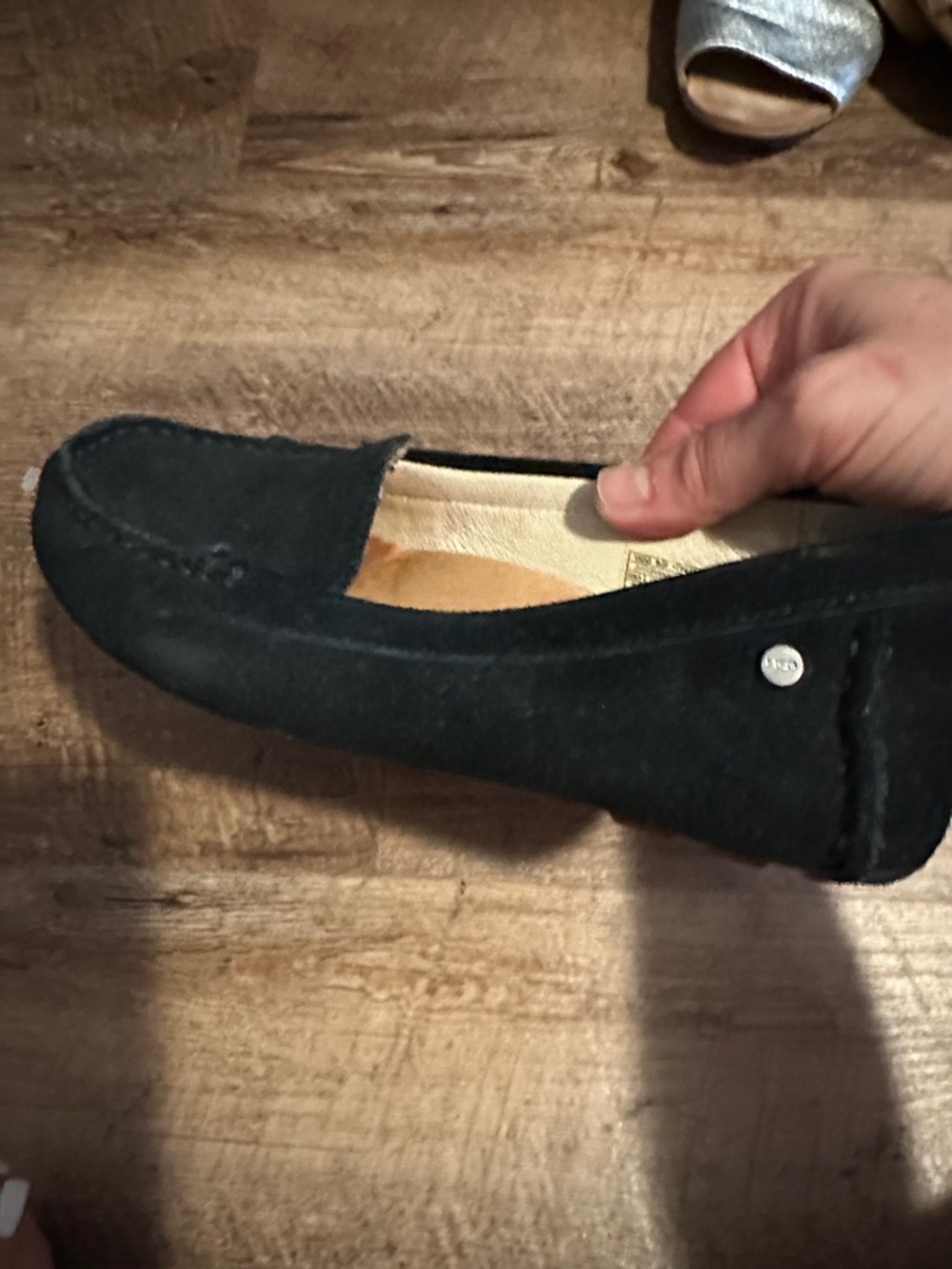 Ugg Black Suede Slip-On Loafers - Picture 3 of 3